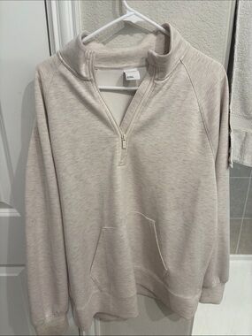 Neutral Half-Zip Pullover Sweater